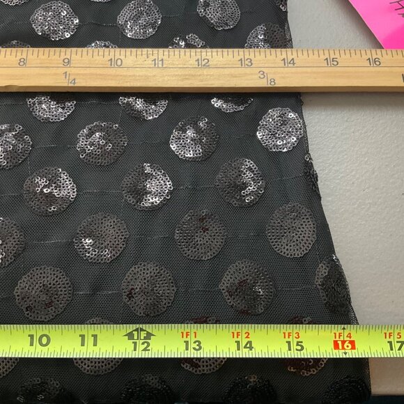 New Betsey Johnson 6 Sequin Polka Dot Sleeveless Midi Dress Sheer Onyx Goth - Picture 5 of 15